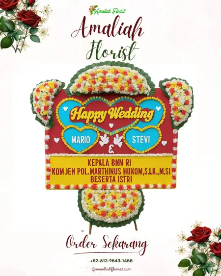 Papan Bunga Pernikahan Damaran